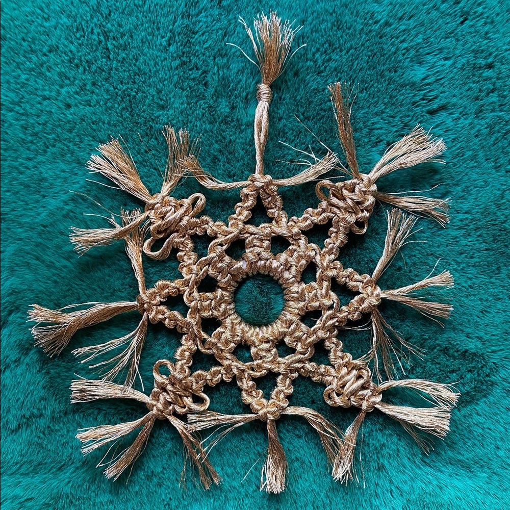 Handmade Macrame Crochet Snowflake Ornament